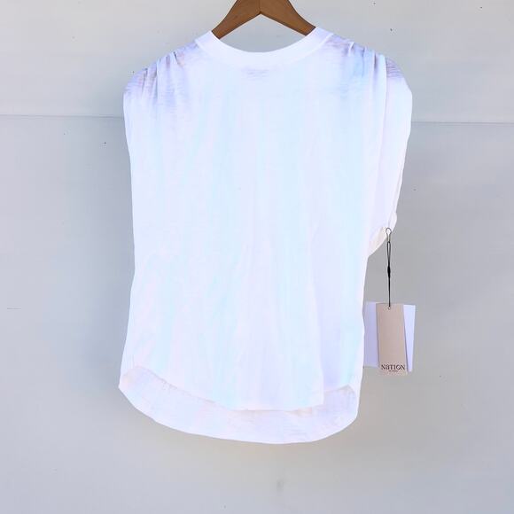 New Nation Ltd Frankie Muscle Tee Pima Cotton T-Shirt White Shirt Top Small - Picture 5 of 11